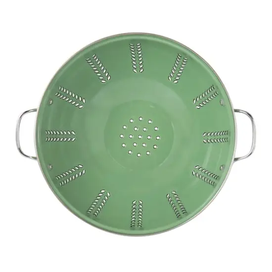 Gibson Home Plaza Cafe Green 4 Quart Enamel Colander {4}