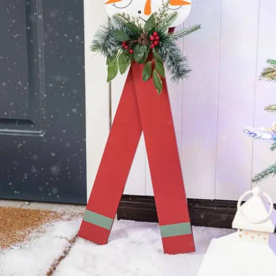 Glitzhome&reg; 3ft. Wooden Sleigh Porch D&eacute;cor {7}