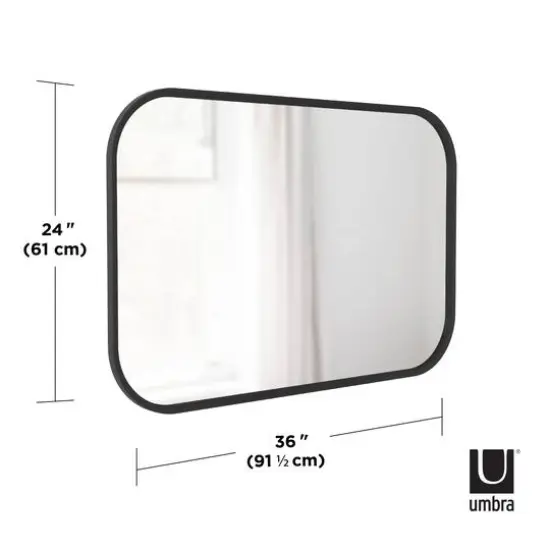 Umbra 36" Black Hub Rectangular Mirror {6}