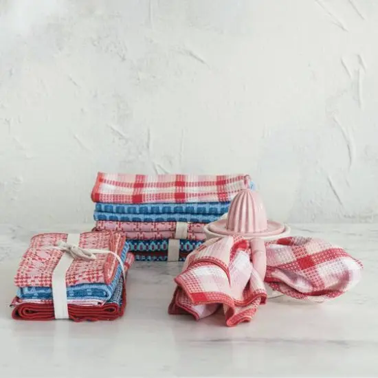 Hello Honey&reg; Red & Blue Charming Patterns Cotton Napkins Set {3}