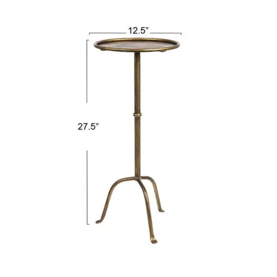 Hello Honey&reg; 28" Metal Martini Cocktail Table Antique Brass {8}