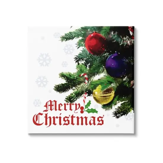 Stupell Industries Merry Christmas Snowflake Pattern Canvas Wall Art {1}