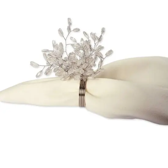 DII&reg; Silver Beaded Burst Napkin Rings, 6ct. {8}