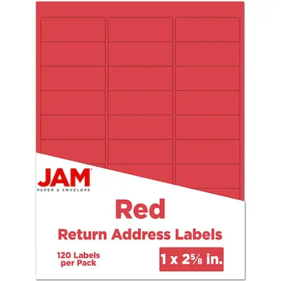 JAM Paper Standard Mailing Return Address Labels Red {1}