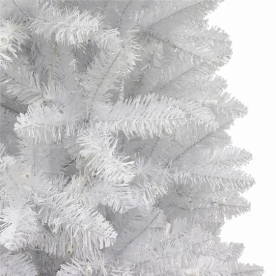7ft. Pre-Lit White Carson Artificial Pine Christmas Tree, Clear Lights {6}