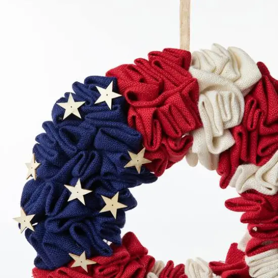 Glitzhome&reg; 18" Americana Round Fabric Wreath {8}