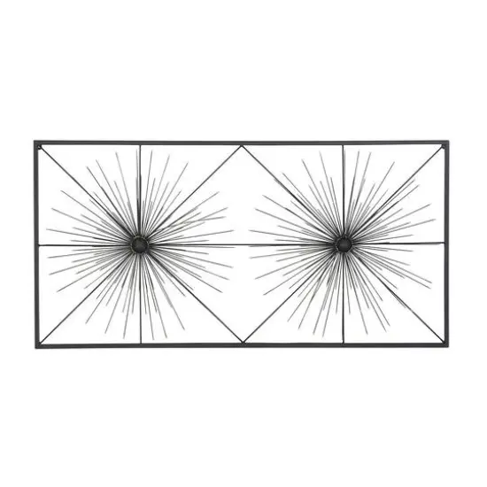 Black Starburst Twins Metal Wall Art {3}