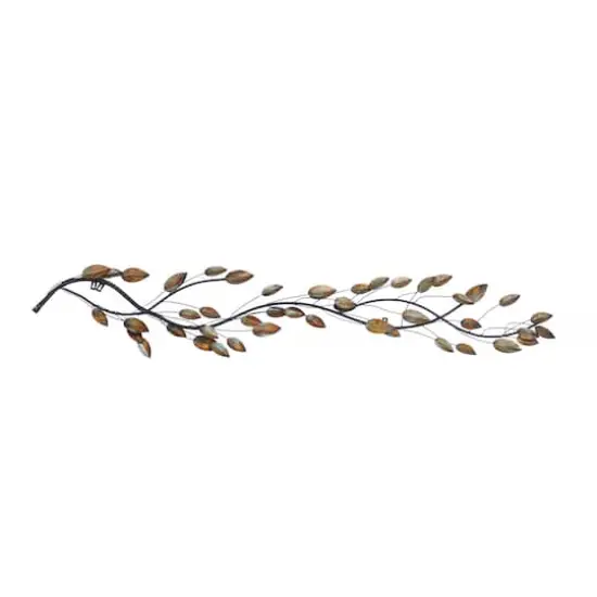 Traditional Brown Leaf & Vine Metal Wall Accent {1}