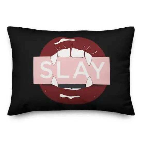 Slay Fangs Throw Pillow {1}