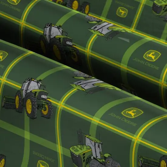 John Deere Square Plaid Tractors Cotton Fabric {4}