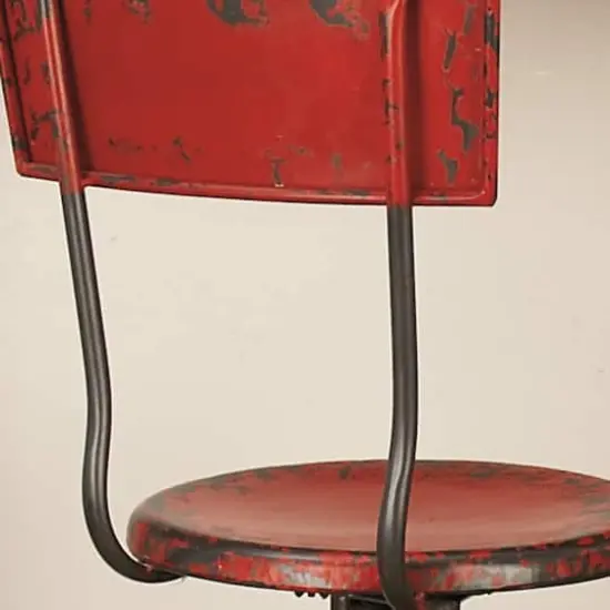 41" Metal Vintage Bar Chair Red {4}