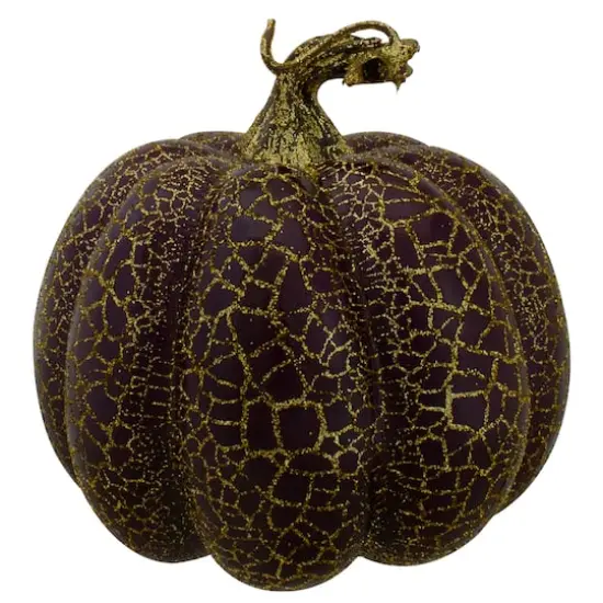 4" Brown & Purple Fall Harvest Tabletop Pumpkin Set {4}
