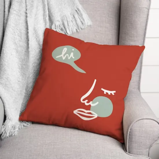 Hi Abstract Figure Throw Pillow {4}
