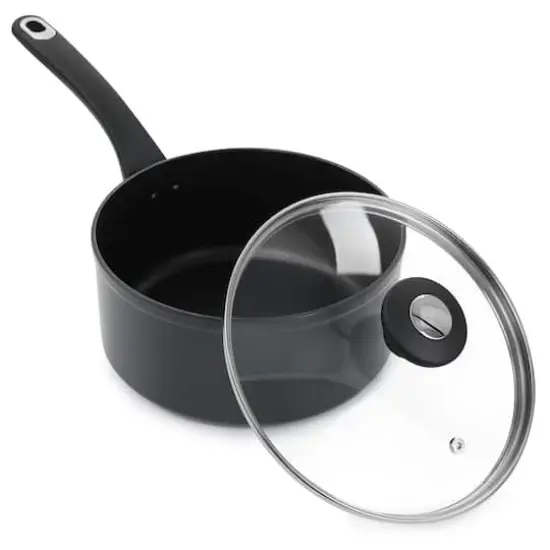 Martha Stewart Everyday 1.6qt. Aluminum Sharkey Gray Saucepan with Lid {3}