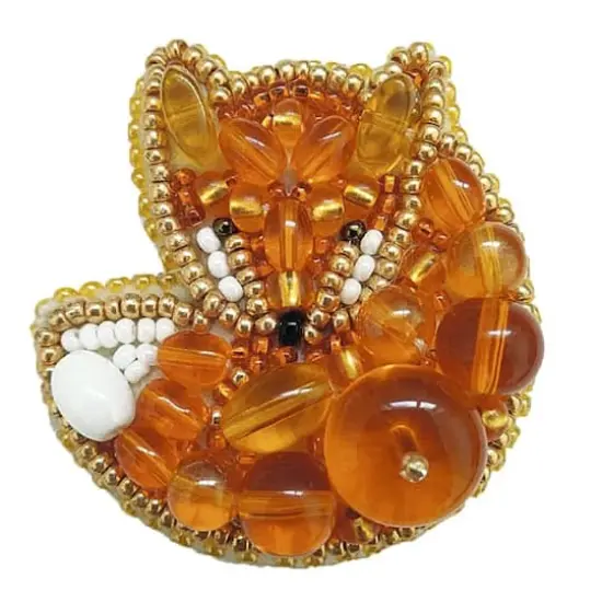 Crystal Art Beadwork Kit For Creating Broоch Fox {1}