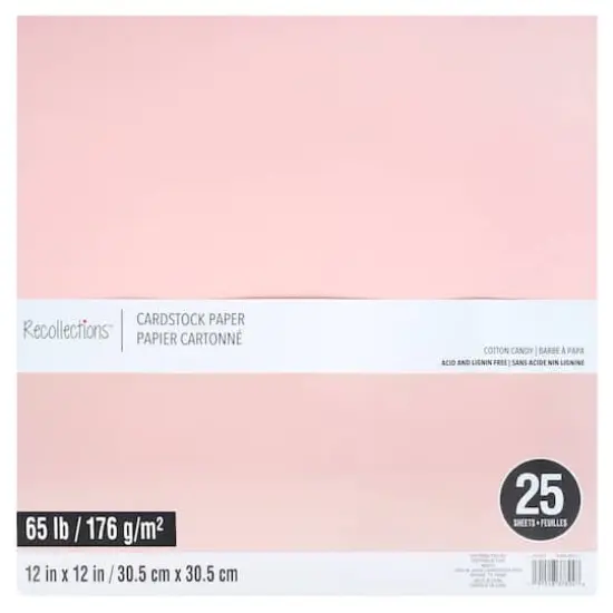12" x 12" Cardstock Paper by Recollections&trade;, 25 Sheets Cotton Candy {1}