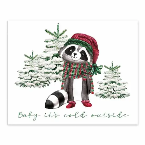 Baby Cold Outside Raccoon 10x8 Tabletop Canvas {1}