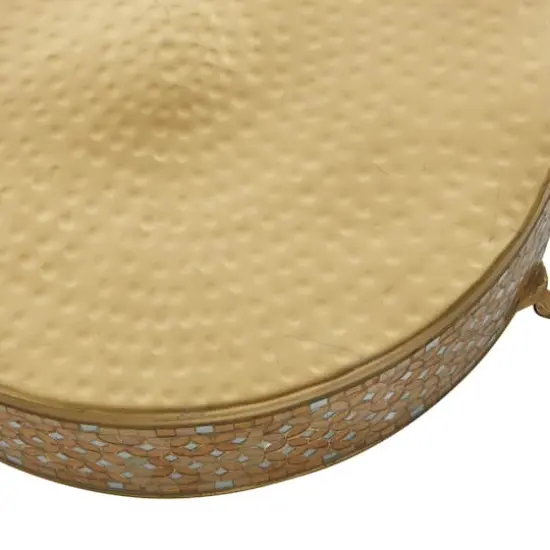 Gold Glam Round Metal & Glass Mosaic Cake Stand, 3ct. {6}