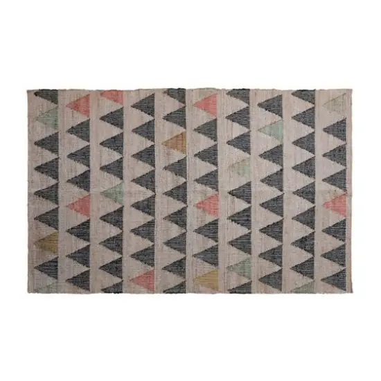 Hello Honey&reg; Multicolor Boho Woven Jute and Cotton Rug with Triangle Pattern, 5ft. x 8ft. {1}