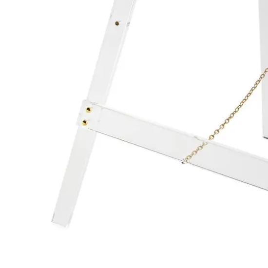56" Clear Acrylic Plastic Adjustable 7-Tier Display Easel with Gold Metal Hardware & Chain Support {9}