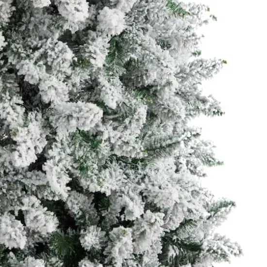 9ft. Unlit Slim Flocked Montreal Fir Artificial Christmas Tree {4}