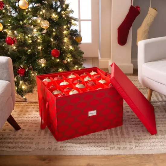 Simplify Red 60ct. Ornament Storage Box {7}