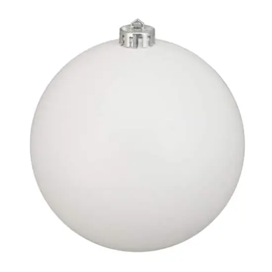 6" Winter White Matte Shatterproof Ball Ornament {1}