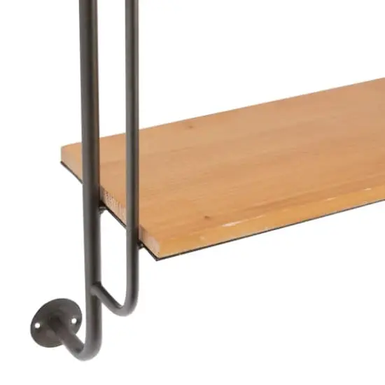 Brown Iron Industrial Wall Shelf, 33" x 25" x 7" {5}