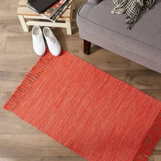 DII&reg; 2-Tone Ribbed Rug, 2ft. x 3ft. Vintage Red/Off White {7}
