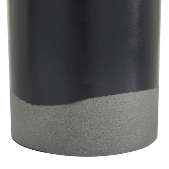 Set of 2 Black Metal Contemporary Vase, 10", 12" {5}