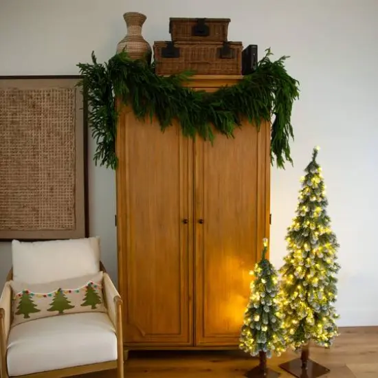 8ft. Artificial Real Touch Norfolk Island Pine Garland with Natural Look {7}
