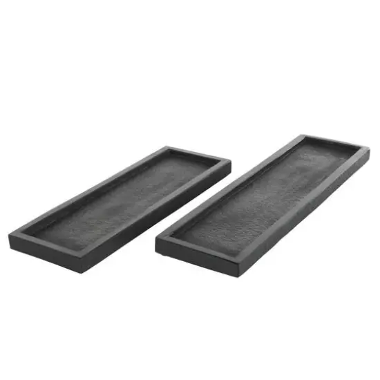 Black Textured Marble Tray Set {9}