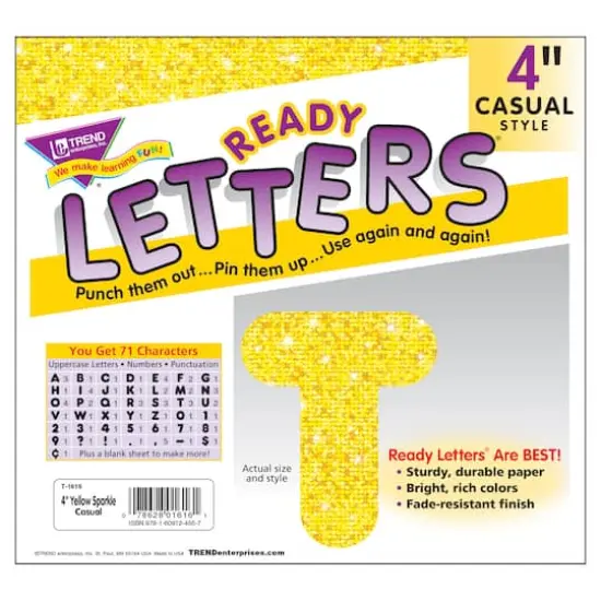 4" Uppercase Sparkle Ready Letters&reg; Yellow Sparkle {5}