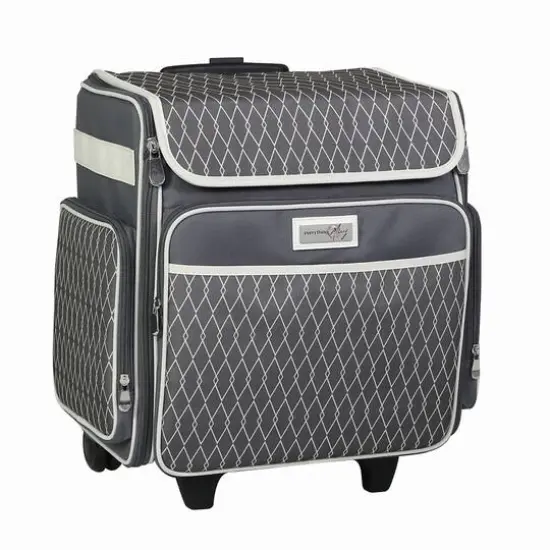 Everything Mary Gray & White Diamond Rolling Scrapbook Travel Case {7}