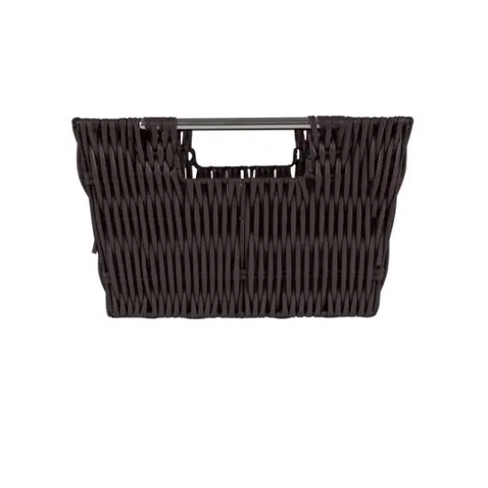 Simplify 3-Piece Rattan Tote Basket Set Chocolate Brown {8}
