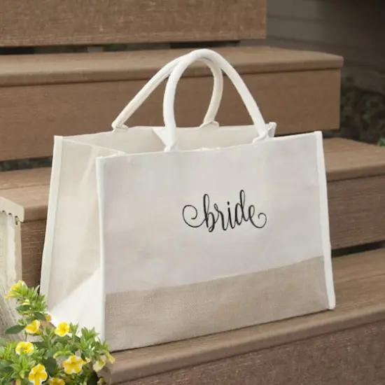 Hortense B. Hewitt Co.Bride Natural Jute Tote Bag {3}