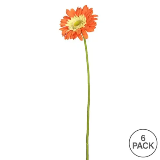 Orange Gerbera Daisy Artificial Stems, 6ct. {4}