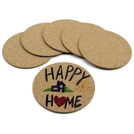 Hygloss&reg; 4" Round Cork Coasters, 6ct. {3}