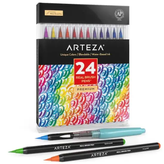 Arteza&reg; 24 Real Brush Pens&reg; Set {1}
