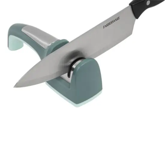 Farberware Edgekeeper Teal 2-Stage Handheld Kitchen Knife Sharpener {3}