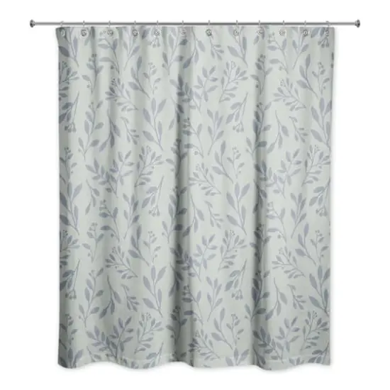 74" Delicate Floral Shower Curtain Green {1}