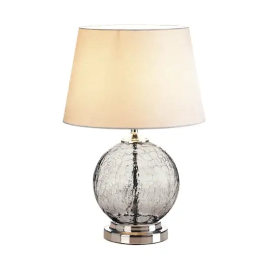 19.25" Gray Cracked Glass Table Lamp {4}
