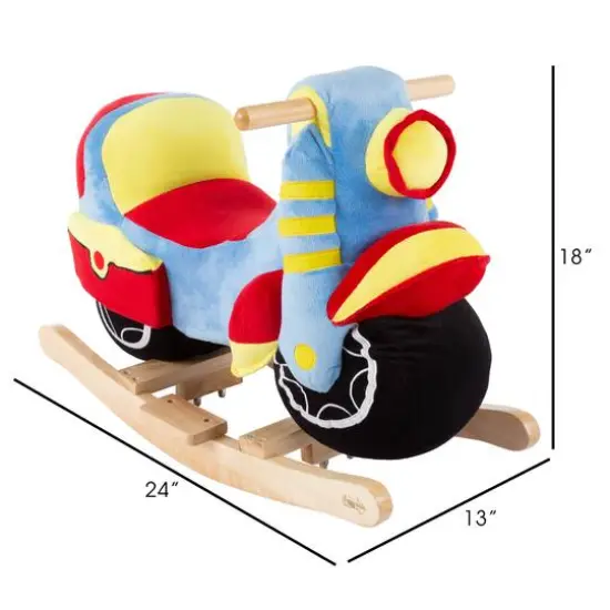 Toy Time Plush Ride-On Rocking Motorcycle {3}