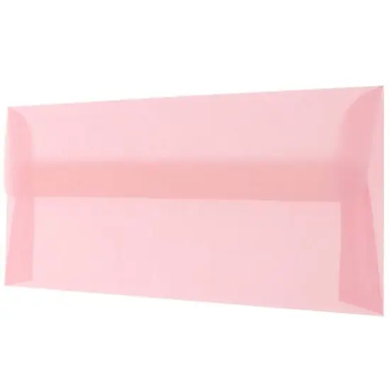 JAM Paper 4.125" x 9.5" Business Translucent Vellum Envelopes, 25ct. Blush Pink {4}