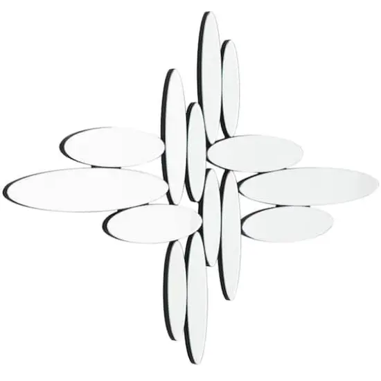 Silver Glass Frameless Wall Mirror 40" x 1" x 28" {3}