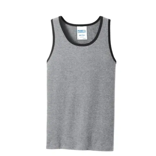 Port & Company&reg; Men's Core Cotton Tank White {2}