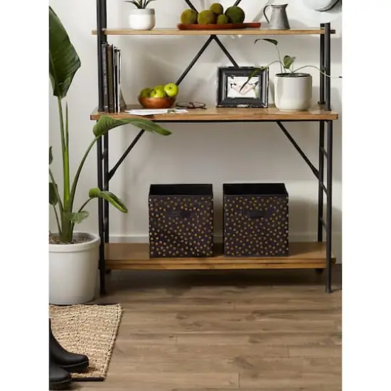 DII&reg; 11" Black & Gold Dots Storage Cube, 2ct. {9}