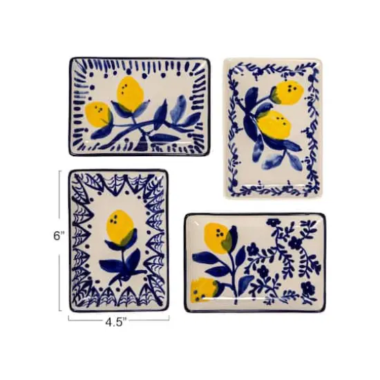 Hello Honey&reg; Blue & Yellow Lemon Stoneware Plate, 12ct. {4}