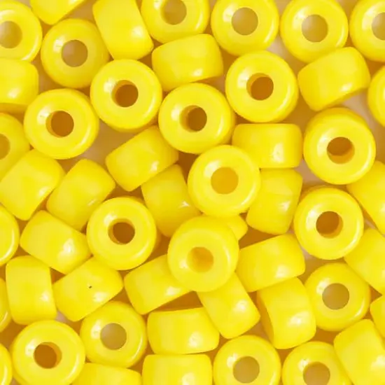 John Bead 9mm Opaque Glass Pony Beads, 100ct. Yellow {1}