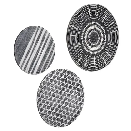 American Art Décor™ 3-Piece Dark Gray Contemporary Round 3-Piece Wall Décor Set {1}